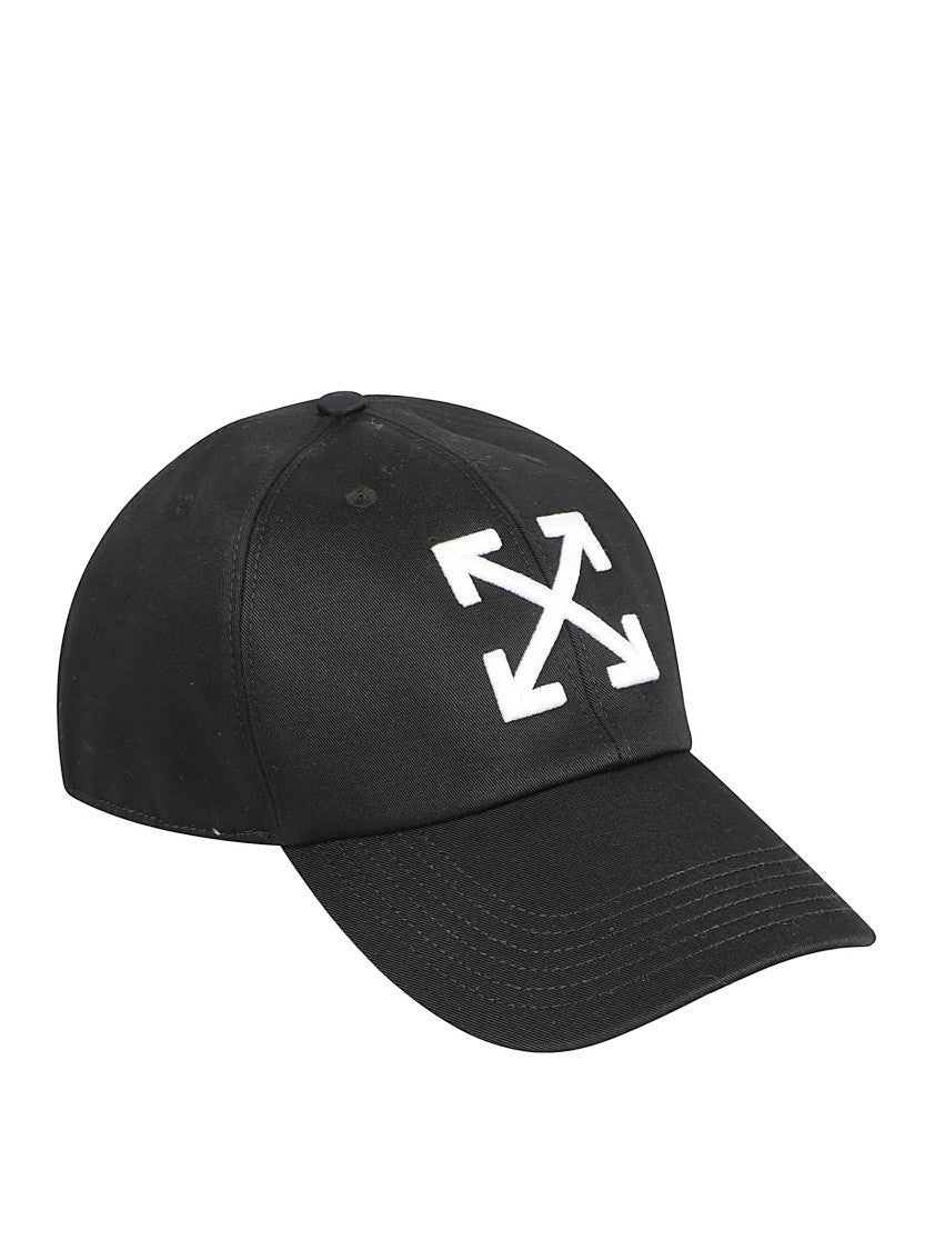 Off-White Classic Black Baseball Cap With Embroidered Arrow Motif