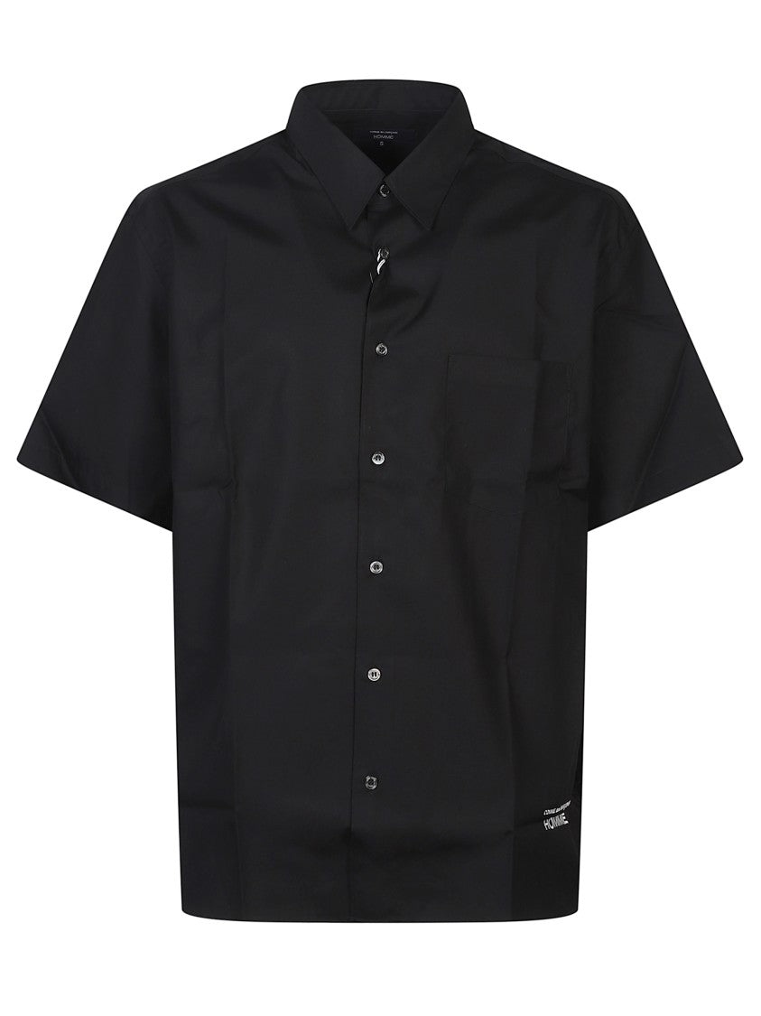 Comme Des Garçons Short-Sleeved Boxy Embroidered Logo Shirt