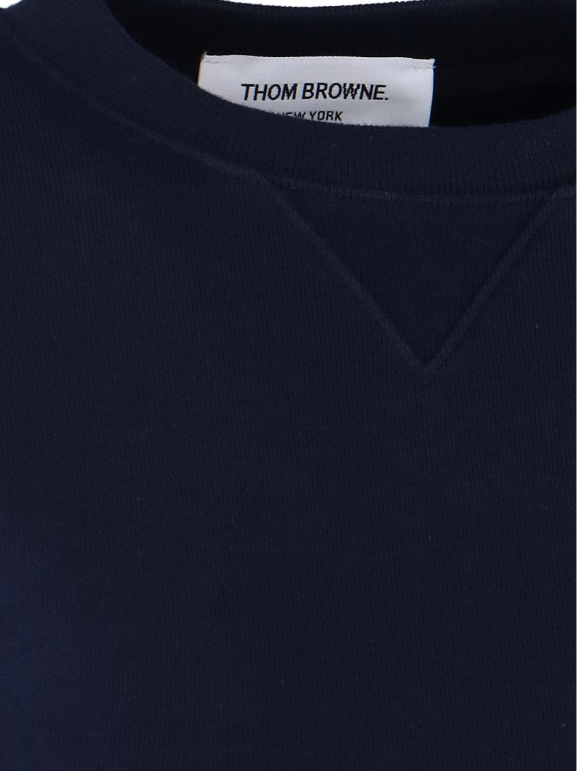 Thom Browne Blue 4-Bar Logo Cotton Sweatshirt