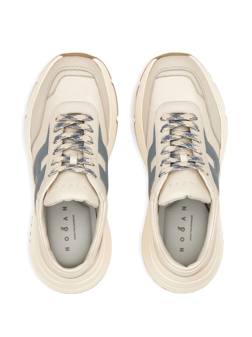 Hogan Silk And Nylon Logo Stamp Sneakers
