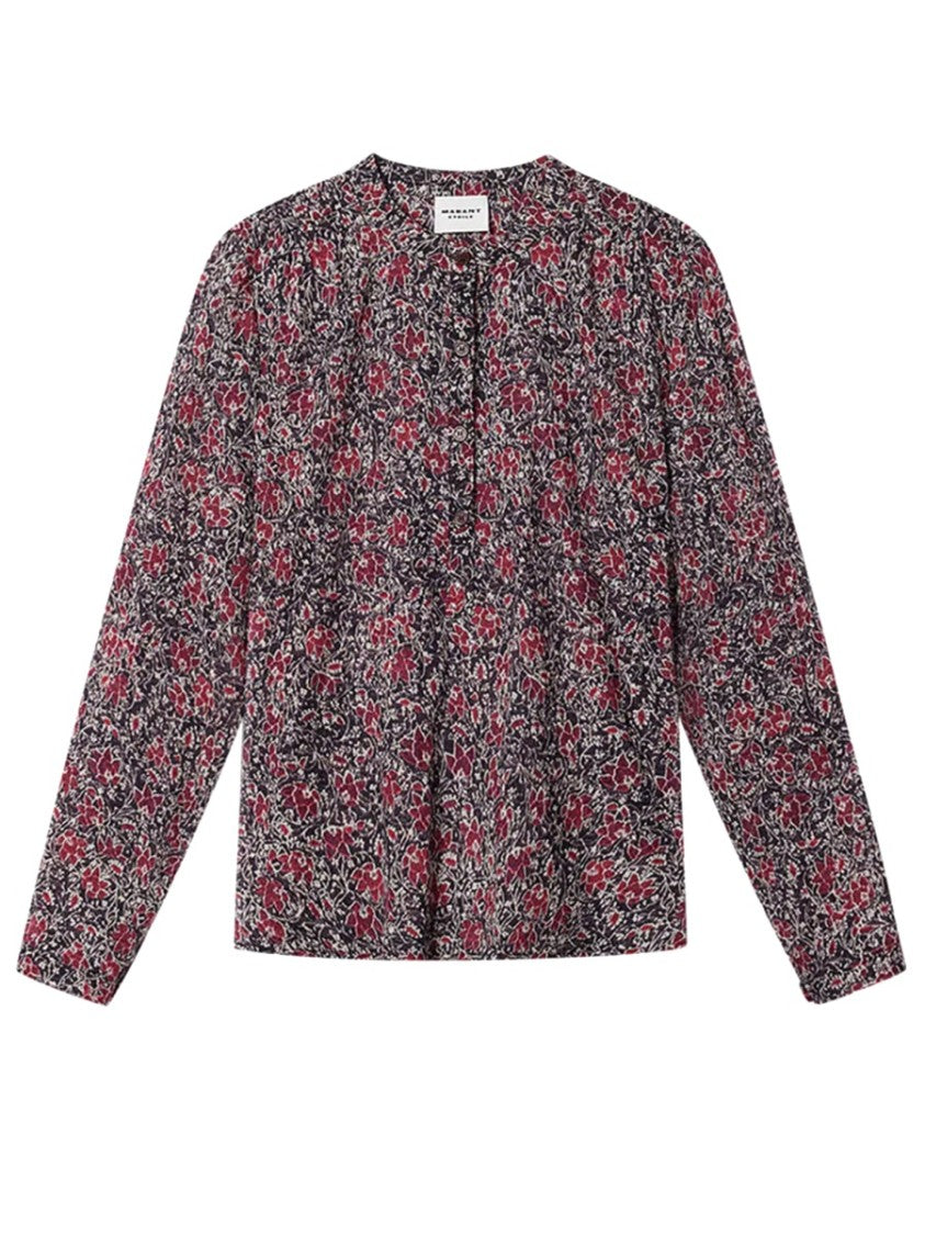 Isabel Marant Étoile Mary Dark Blue Floral Blouse