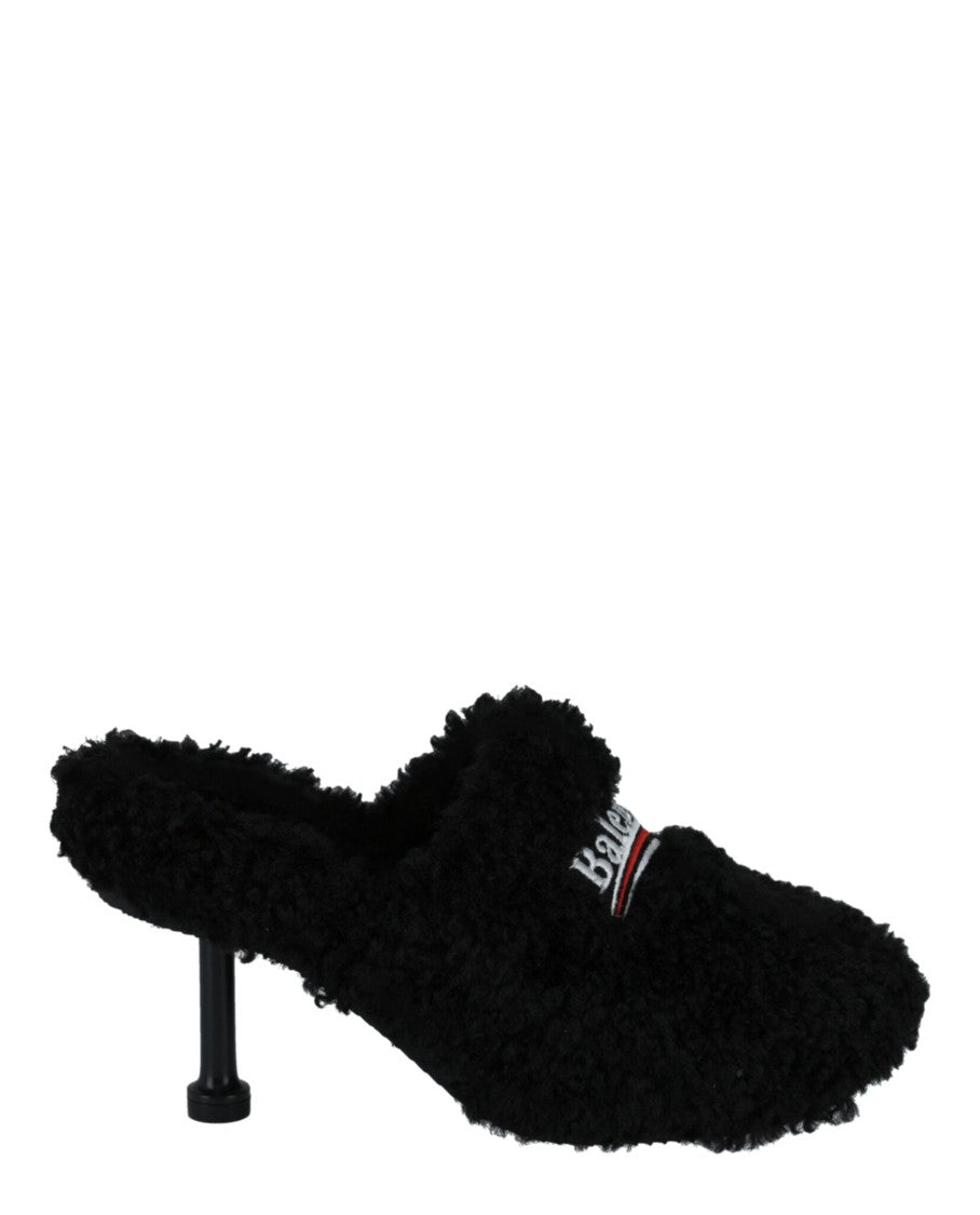 Balenciaga Political Campaign Furry 80Mm Mules