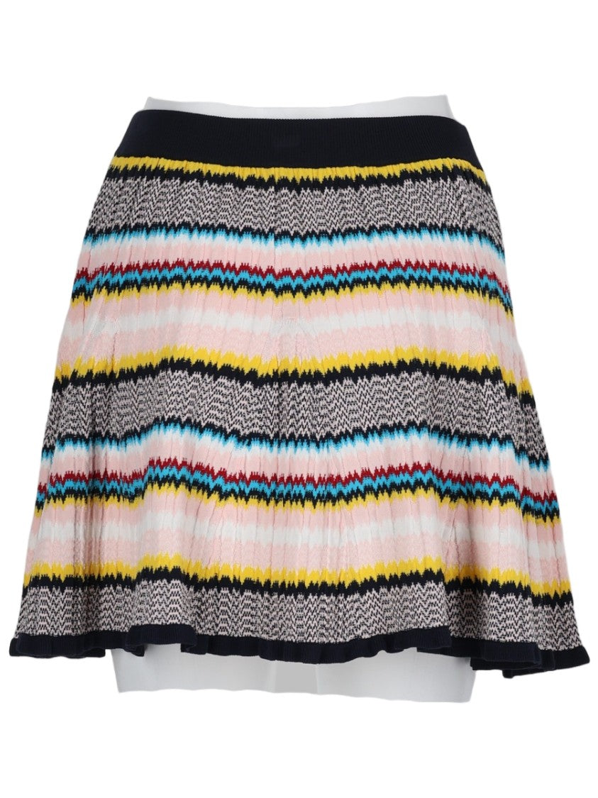 Casablanca Chevron-Pattern Knitted Mini Skirt With Fitted Waistband