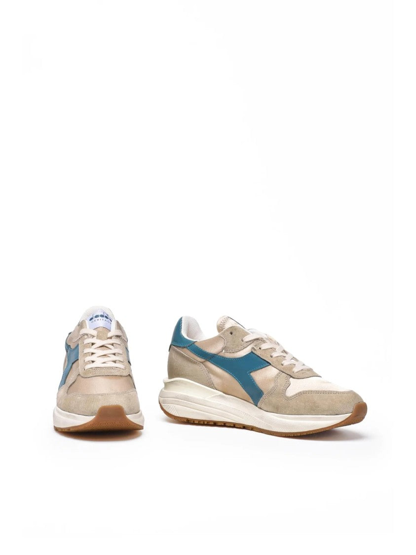 Diadora Heritage Beige Gold Leather Polyester Venus Sneakers