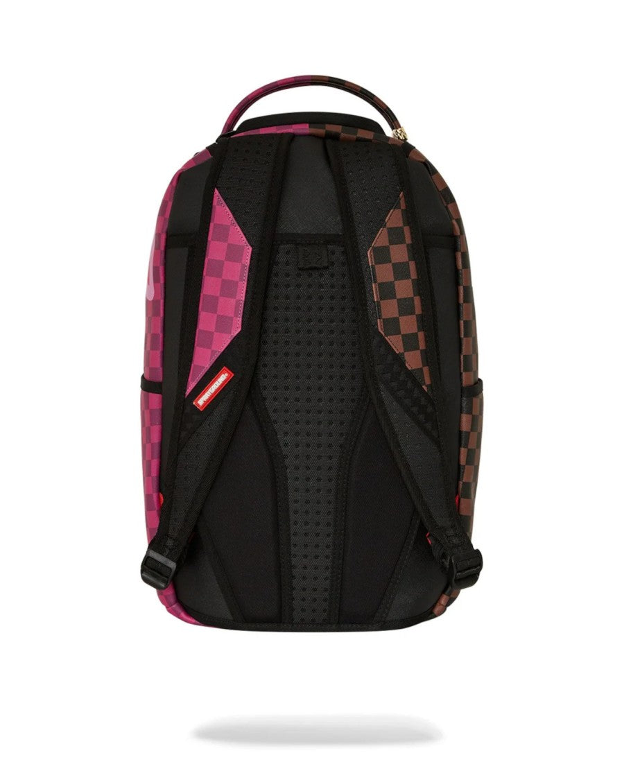 Sprayground Bold Checkerboard Backpack With Graphic Shark Design