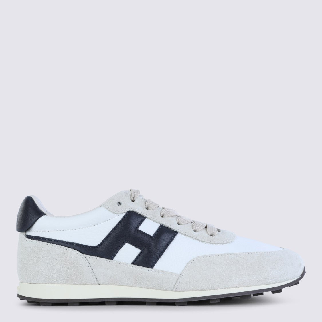 Hogan White And Black Leather Sneakers