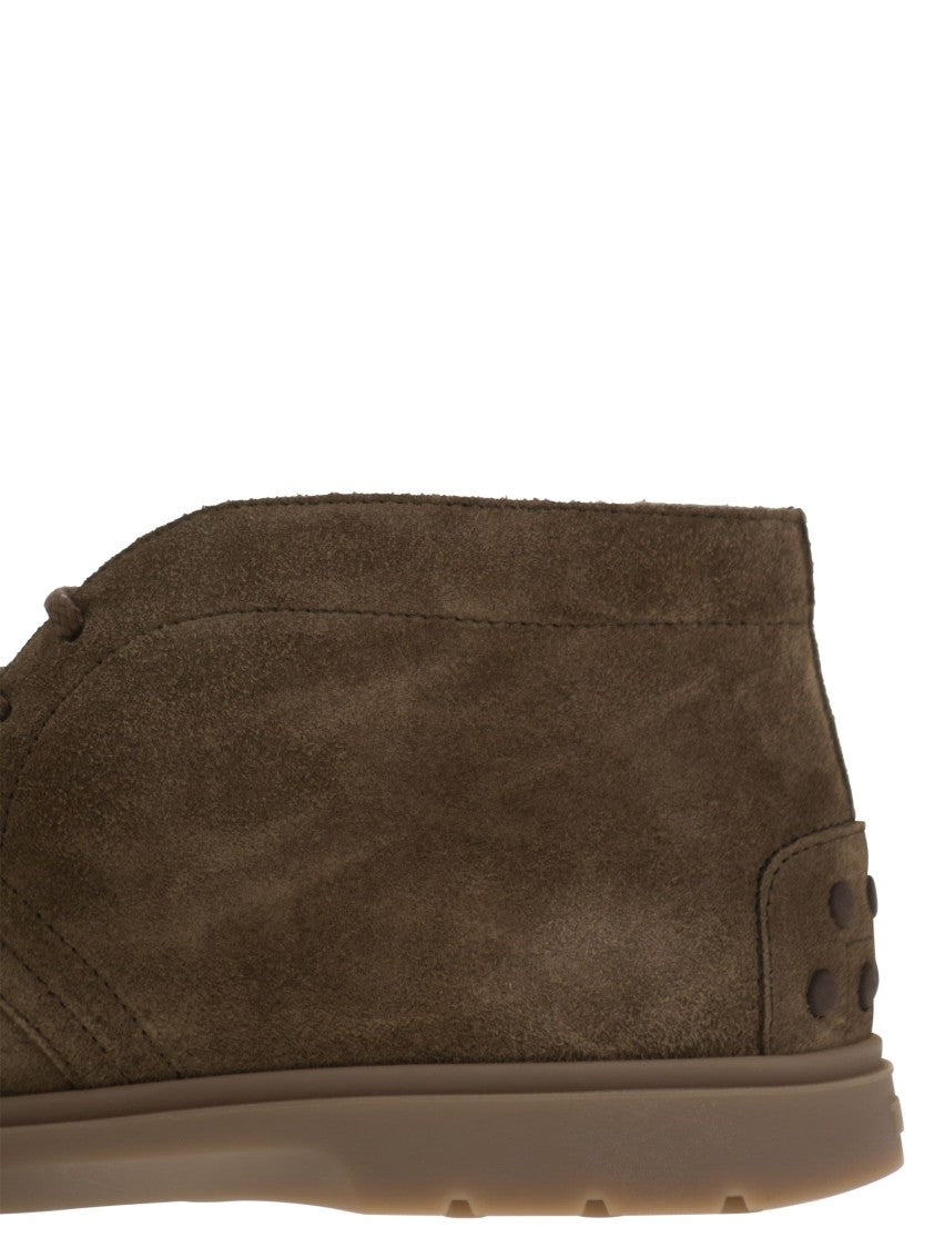Tod's Brown Suede Leather Ankle Boots