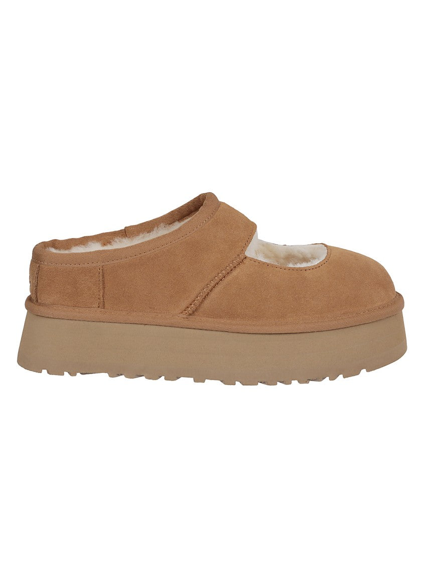 Ugg Suede Platform Sandals With Shearling Lining
