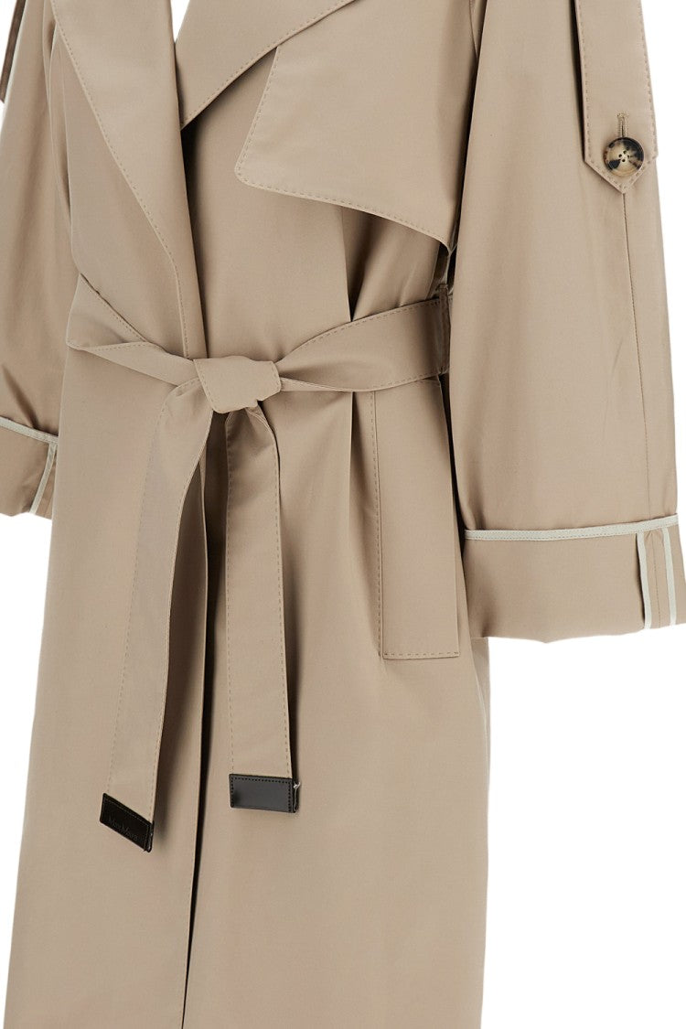 Max Mara Robe-Style Double-Breasted Trench Coat With Technical Details