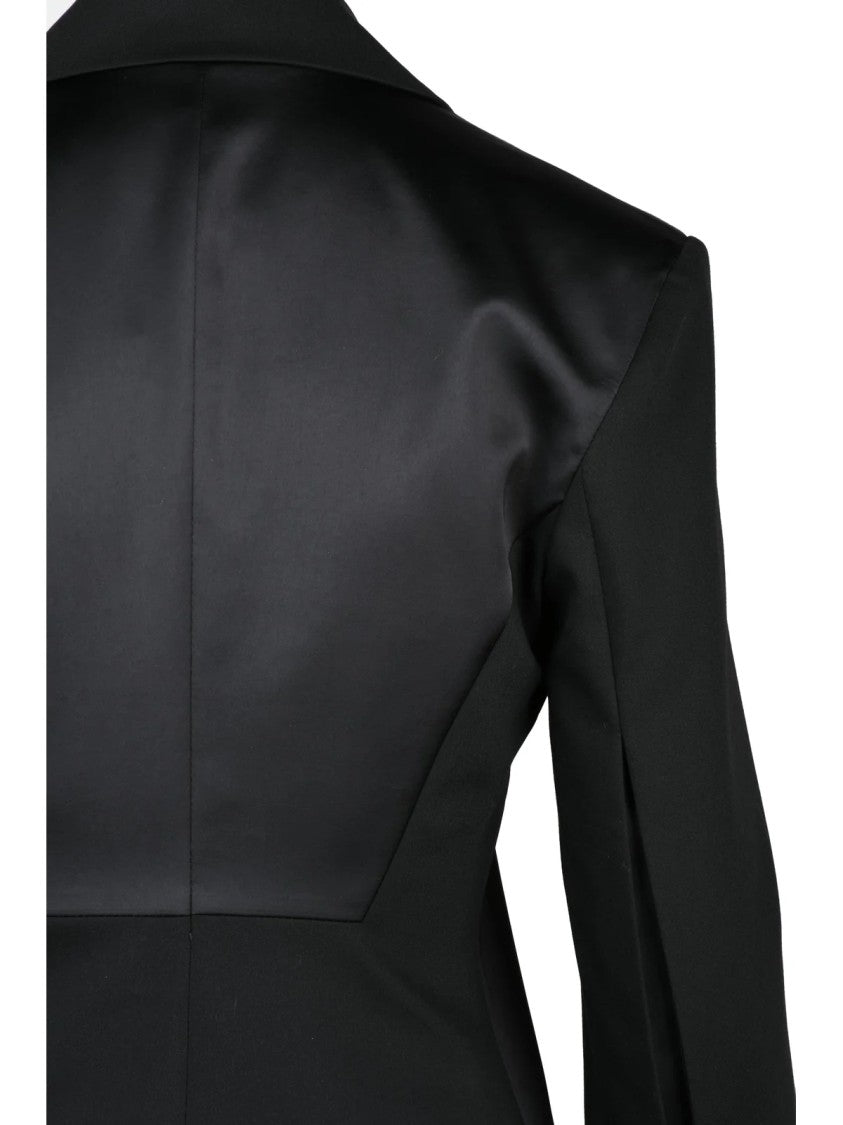 Imperial Black Polyester-Blend Fitted Blazer