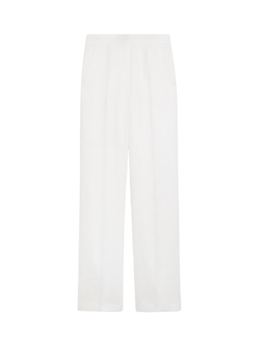 Max Mara Wide-Leg White Trousers With High Waist