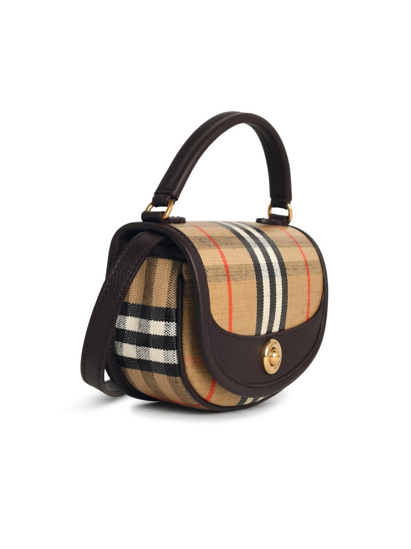 Burberry Mini 'Highlands' Bag In Sand Cotton Blend