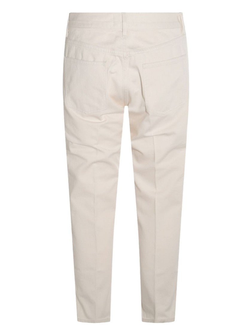 Lardini Straight-Leg Off-White Five-Pocket Pants With Button Fly