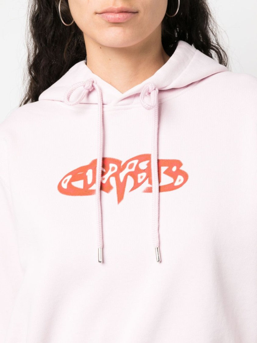 Ambush Light Pink Amb Graphic Cropped Cotton Hoodie