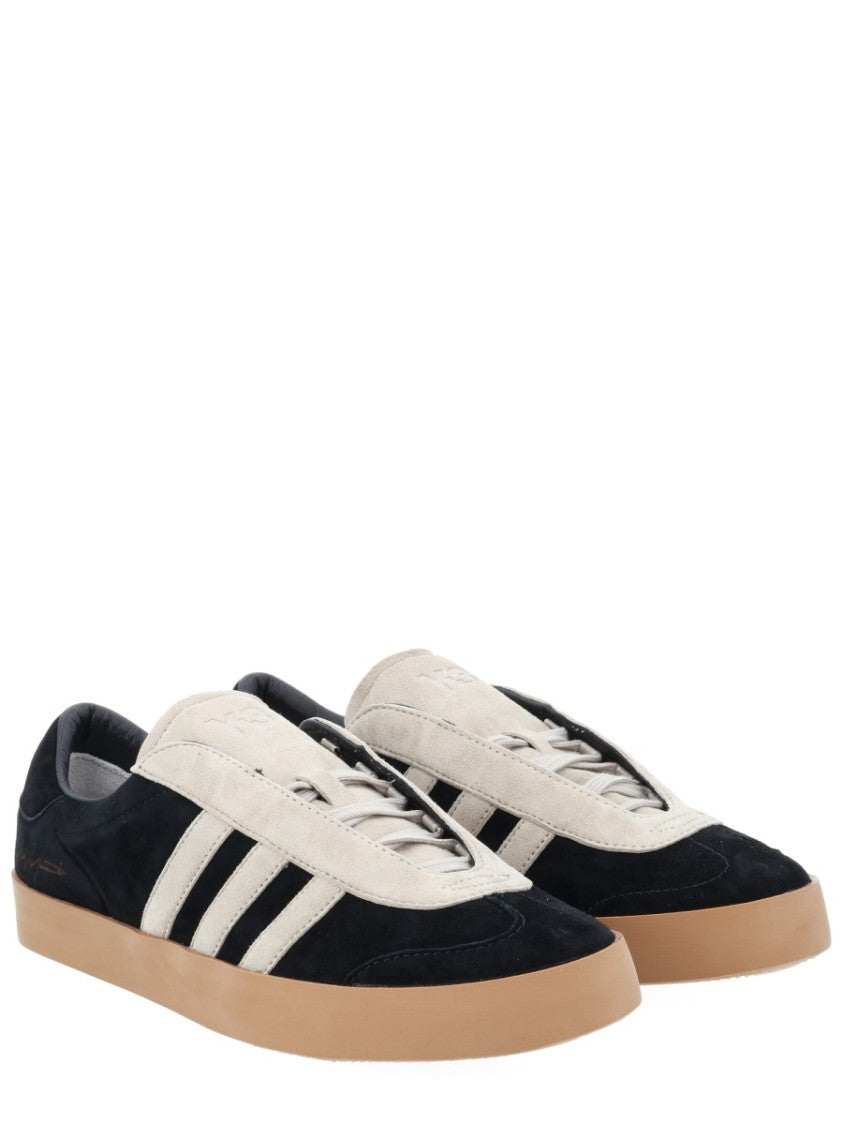 Y-3 Black Gazelle Beige Stripes Leather Sneakers