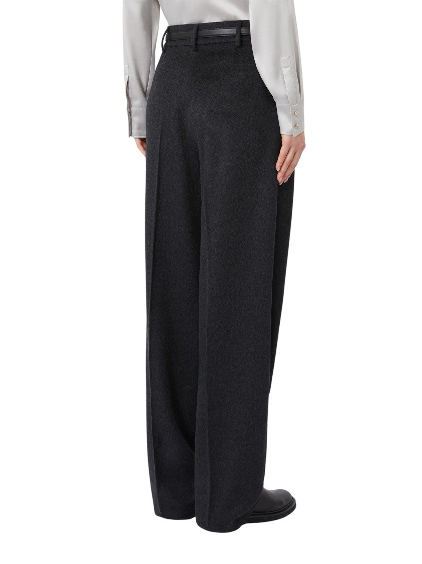 Max Mara Wide-Leg Trousers With High-Cut Waistband And Pressed Pleats