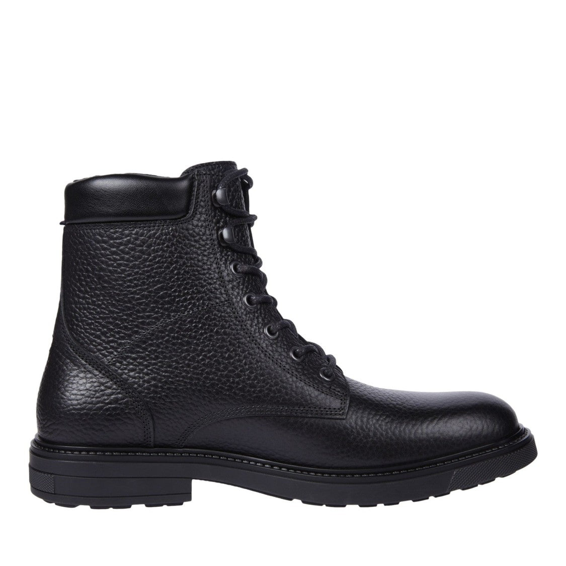 Tommy Hilfiger Black Leather Padded Collar Boots