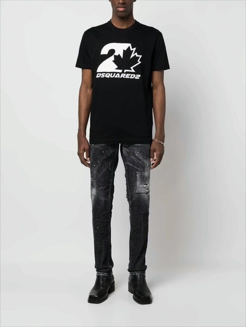Dsquared2 Distressed Black Slim-Fit Denim Pants