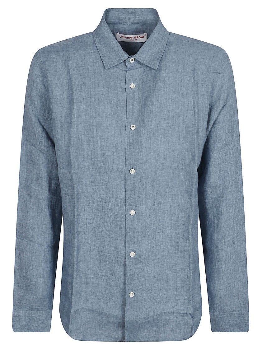 Orlebar Brown Button-Down Linen Shirt With Textured Finish