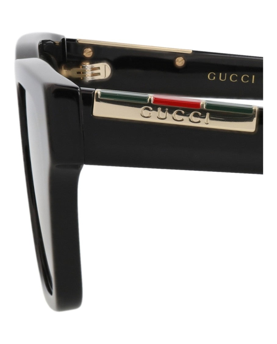 Gucci Square-Frame Recycled Acetate Sunglasses With Saddle Nose Bridge