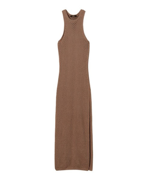 Twinset Actitude Textured Knit Maxi Dress With Halter Neckline