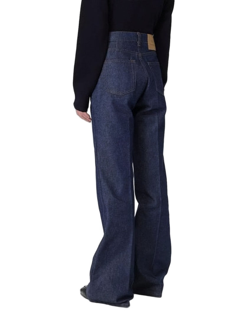 Ami Paris High-Waisted Wide-Leg Denim Pants
