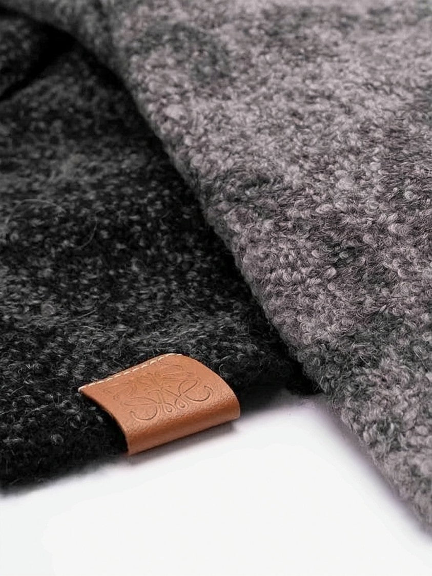 Loewe Jacquard Wool-Alpaca Scarf With Fringed Ends