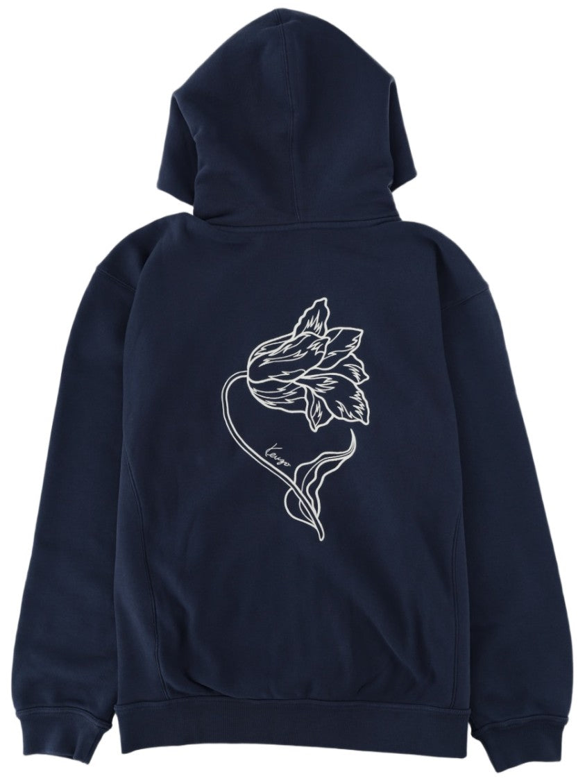 Kenzo Kenzo Tulip Floral Art Full-Zip Cotton Hoodie