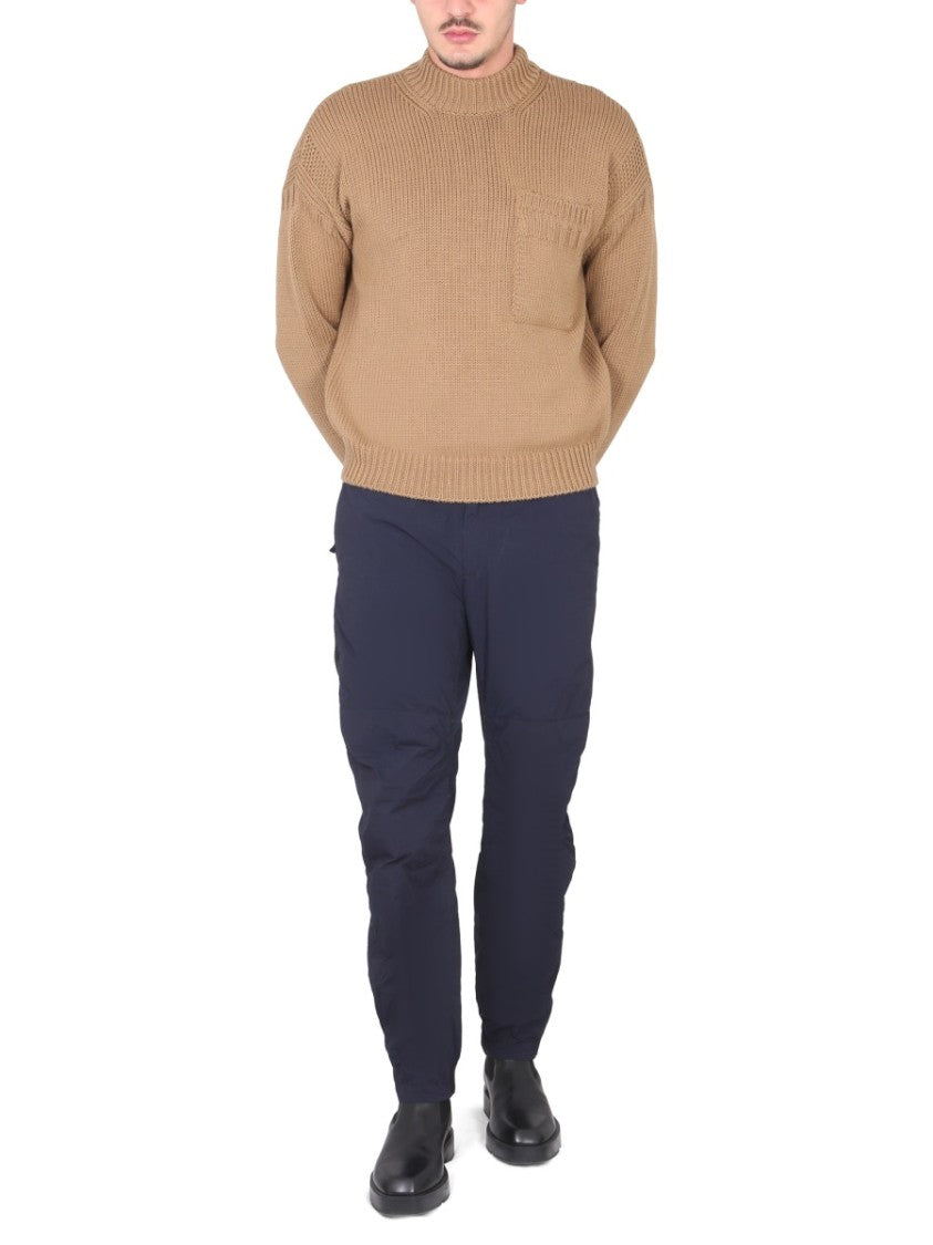 Ten C Textured Knit Turtleneck Shirt