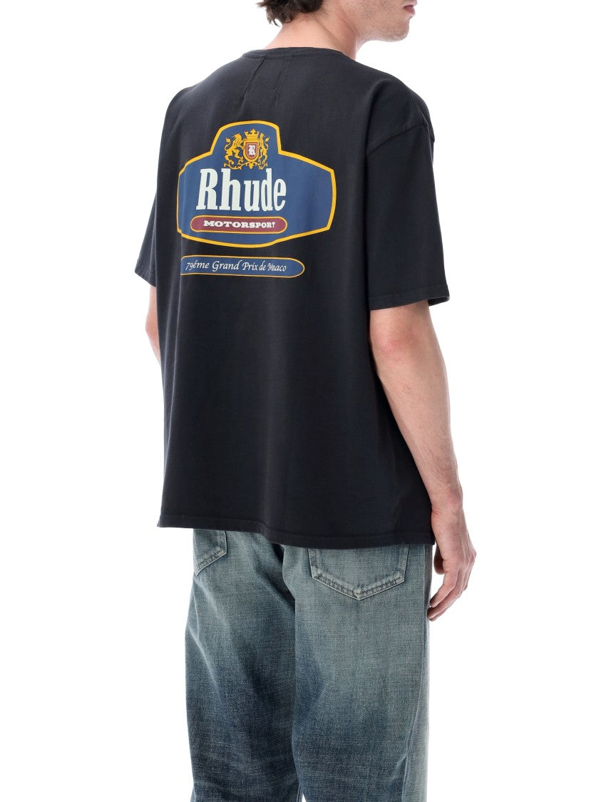 Rhude Racing Crest Black Cotton Tee