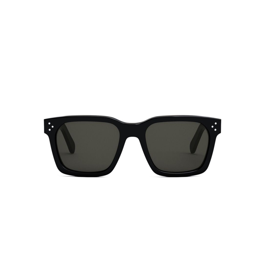 Celine Rectangular Frame Black Sunglasses With Silver Accents