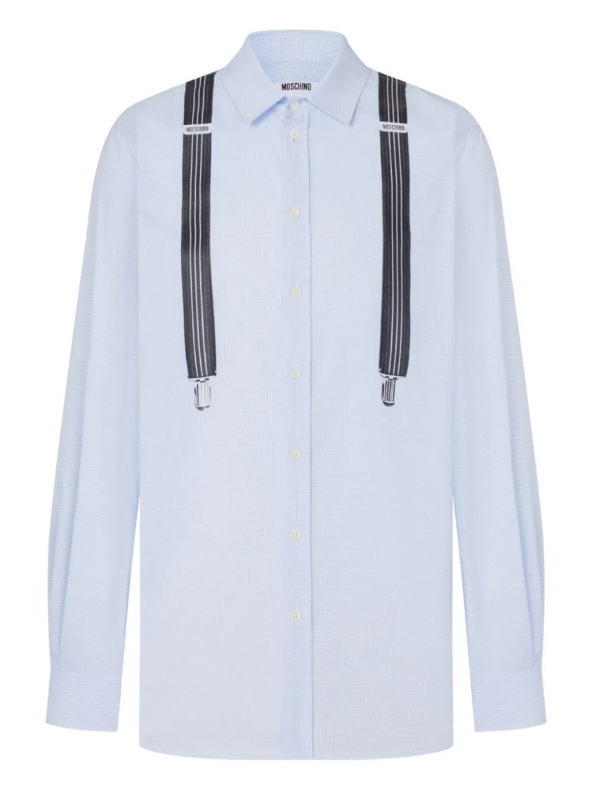 Moschino Button-Down Shirt With Playful Suspenders Detail