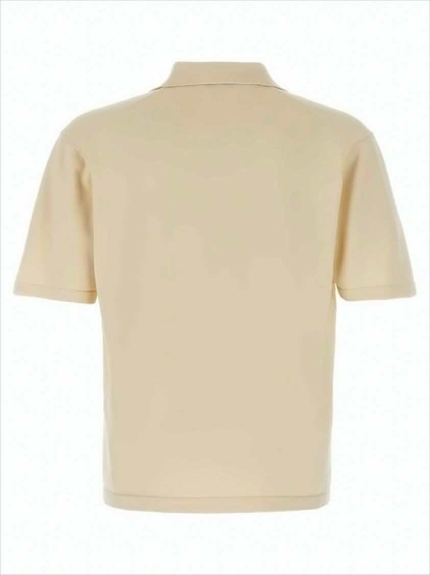 Maison Kitsuné Short-Sleeved Knit Polo Shirt With Classic Collar And Textured Finish