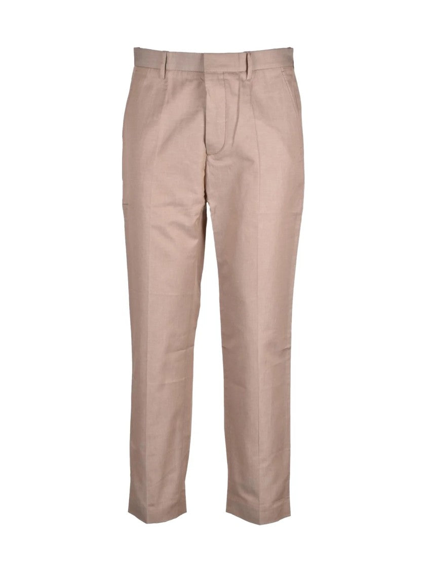 Hindustrie Hindustrie Beige Cotton Linen Trousers