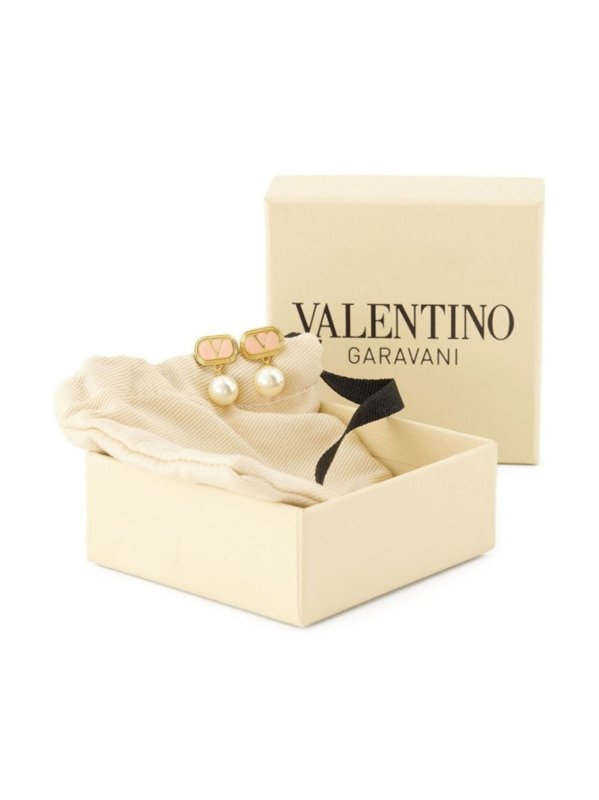 Valentino Garavani Logo And Pearl Earrings