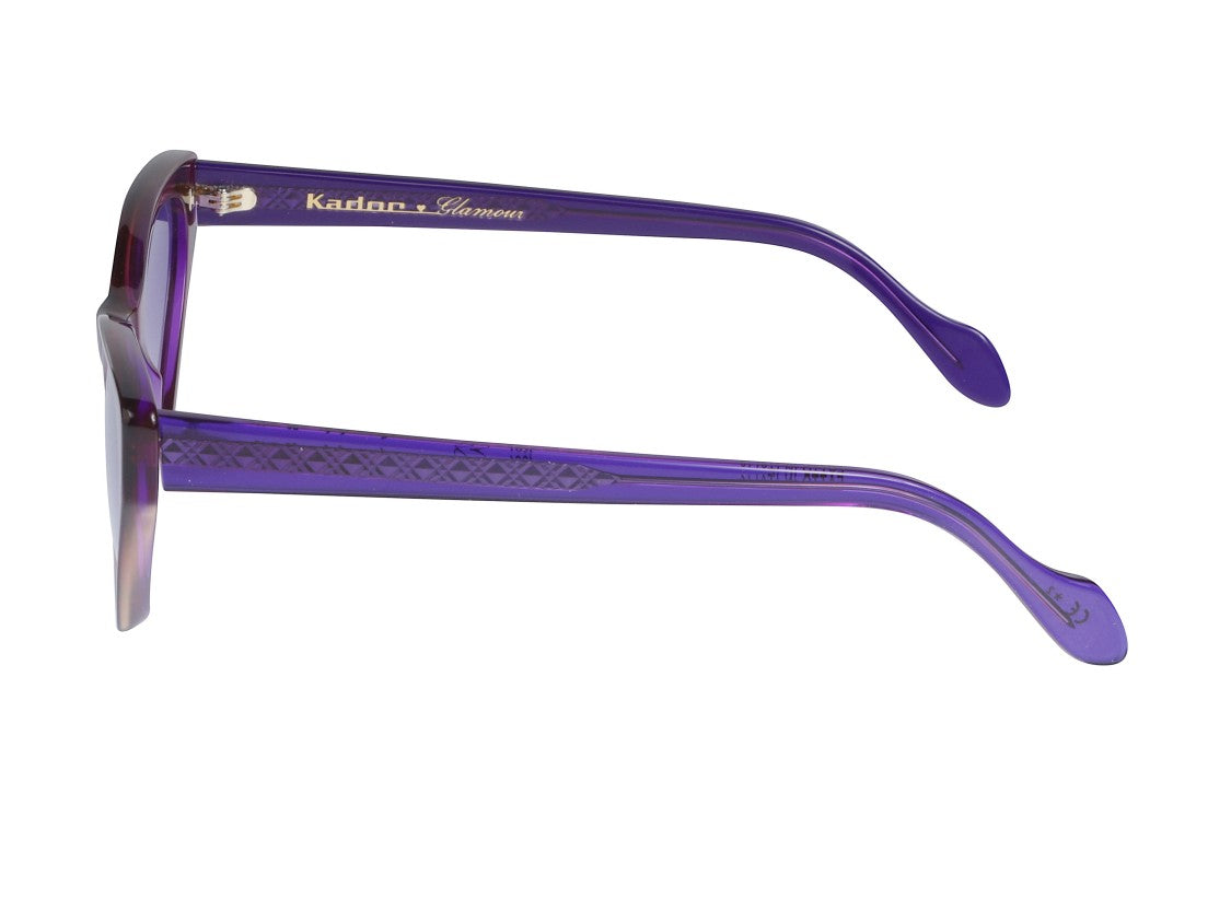 Kador Coachella Glamour Translucent Purple Cat-Eye Sunglasses