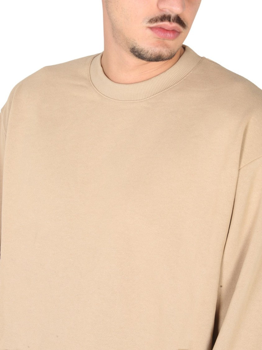 Ih Nom Uh Nit Relaxed Fit Beige Crewneck Sweatshirt