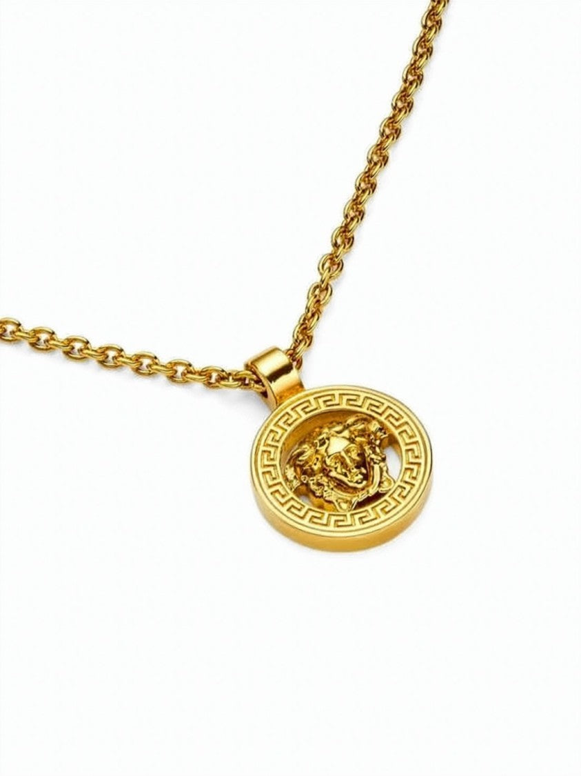 Versace Gold-Tone Metal Necklace With Medusa Pendant