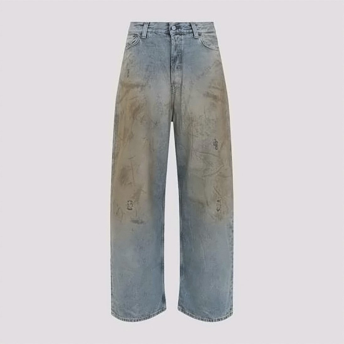 Acne Studios Wide-Leg Denim Pants With Distressed Details