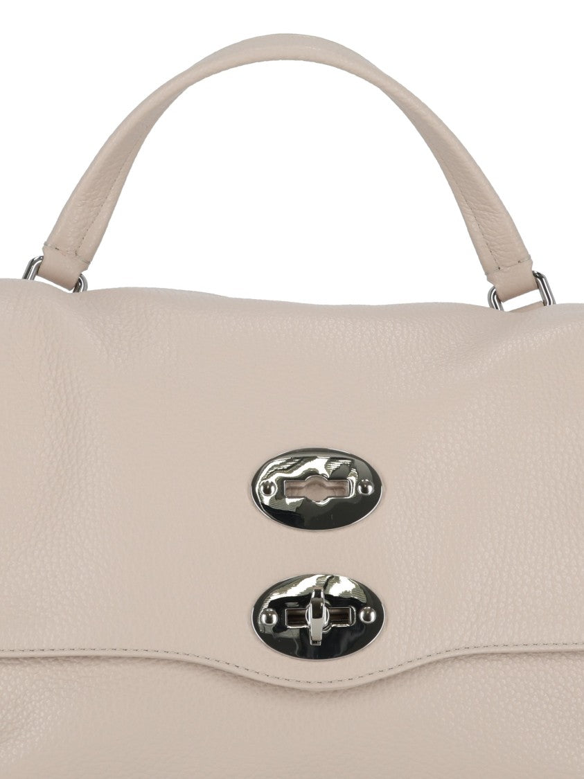 Zanellato Srl White Carnaroli Daily Pebbled Leather Handbag