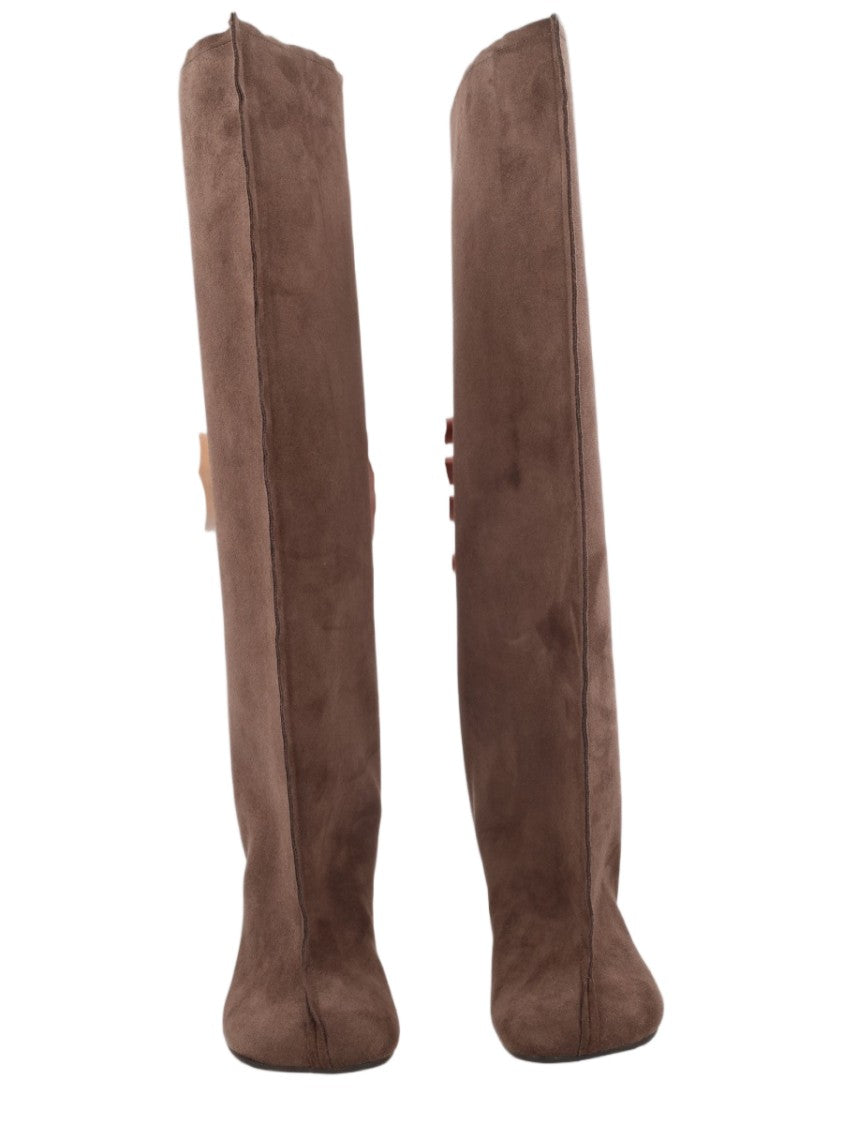 Mm6 By Maison Margiela Anatomic Tall Slim Suede Boots