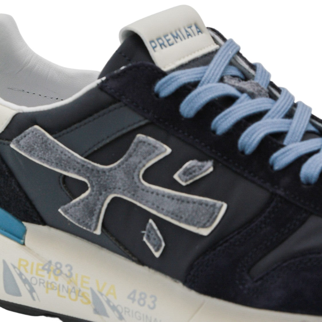 Premiata Navy Panel Sporty Sneakers