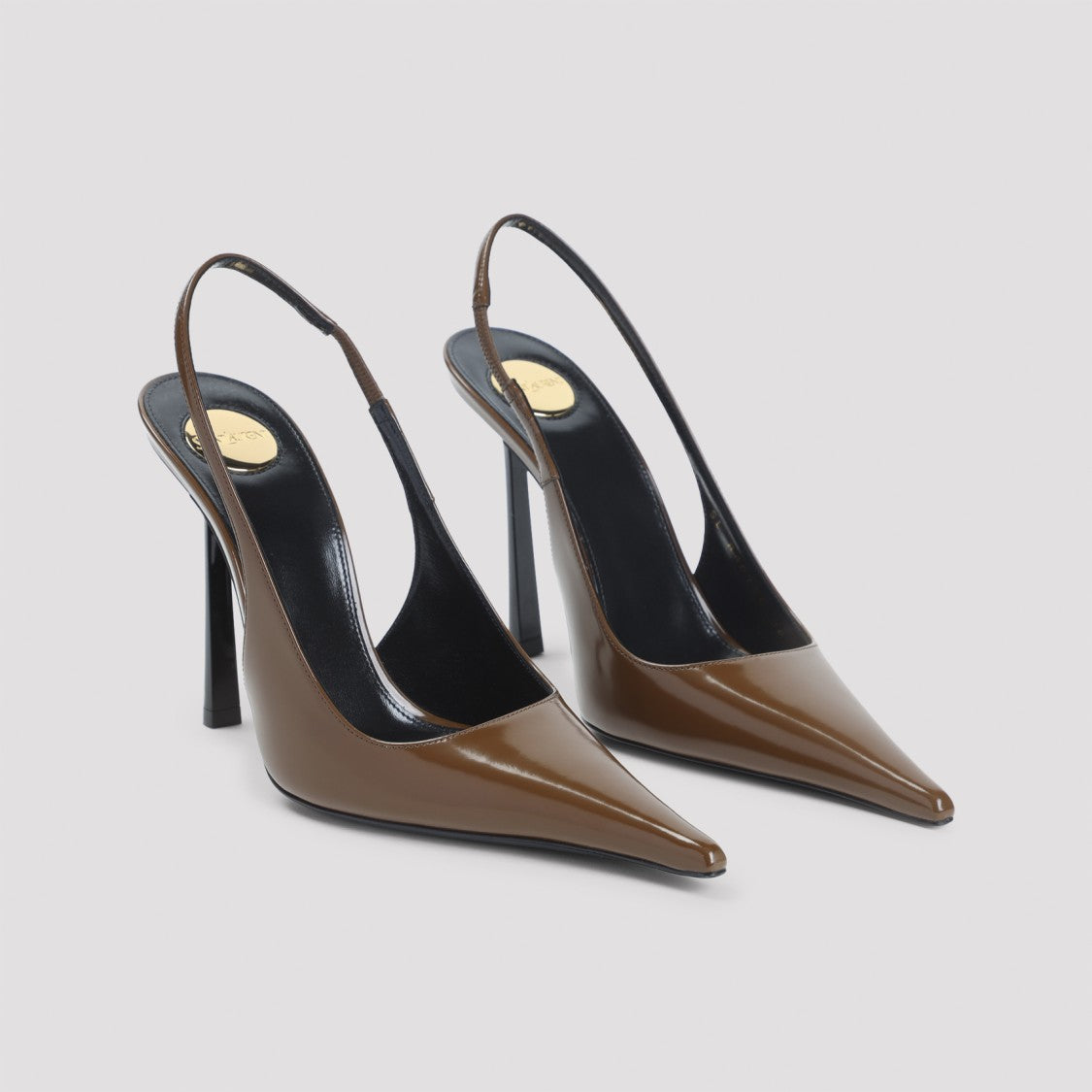 Saint Laurent Pointed Toe Slingback Pumps With High Stiletto Heel