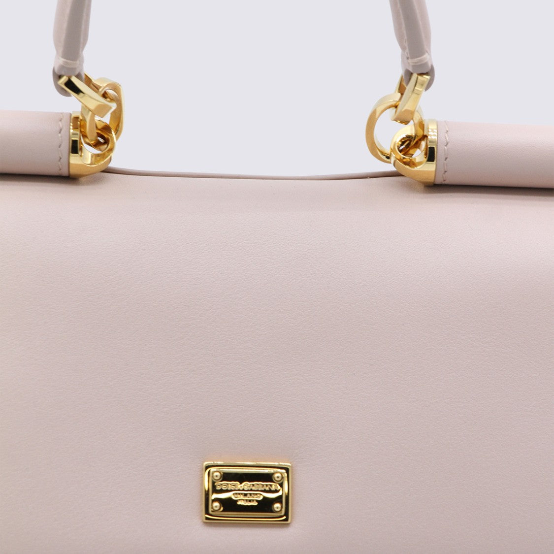 Dolce & Gabbana Structured Top Handle Bag In Soft Nude Shade