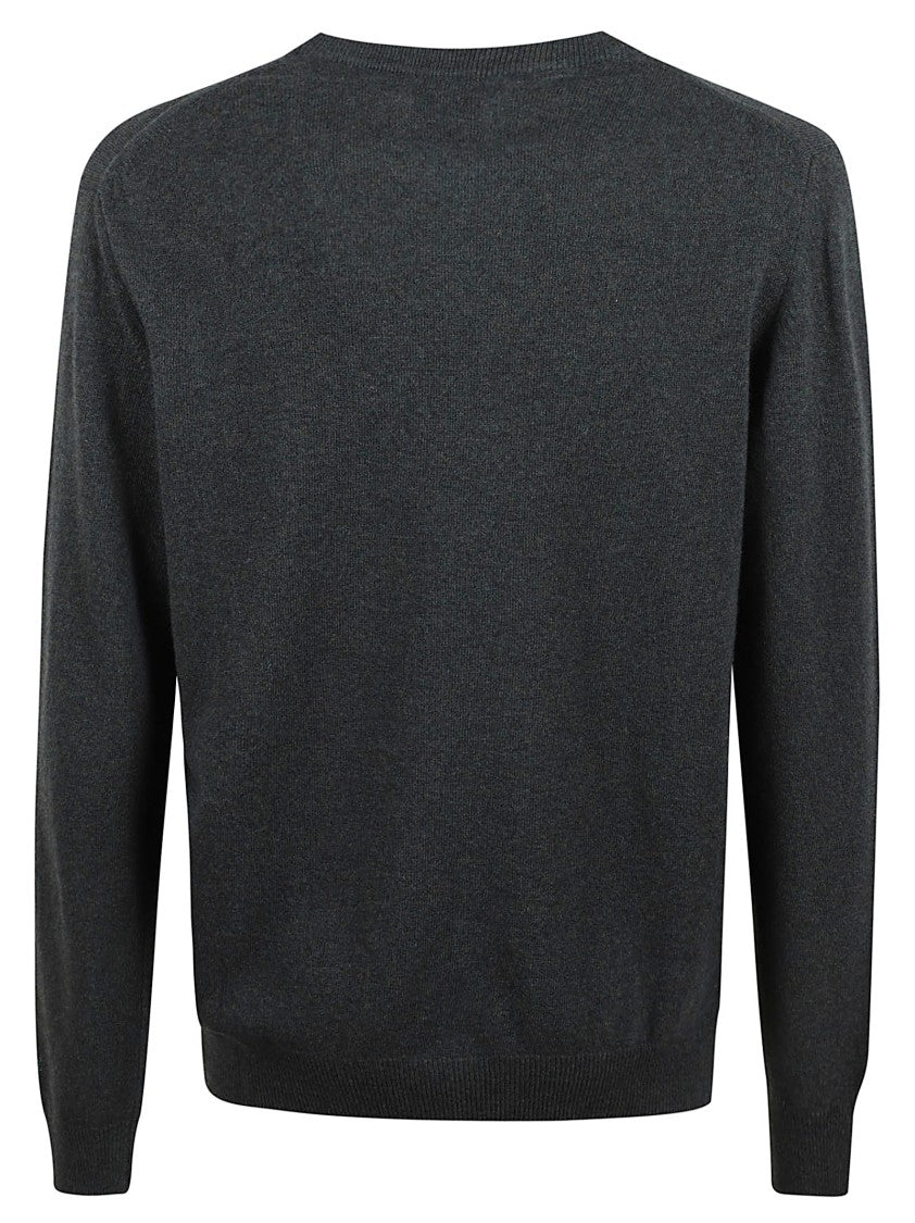 Woolrich Round Neck Wool Sweater With Ribbed Detailing