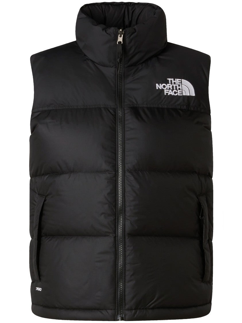 The North Face Black Retro Nuptse High-Collar Puffer Vest