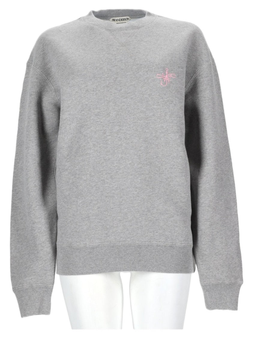 J. W. Anderson Classic Crew Neck Grey Cotton Sweatshirt