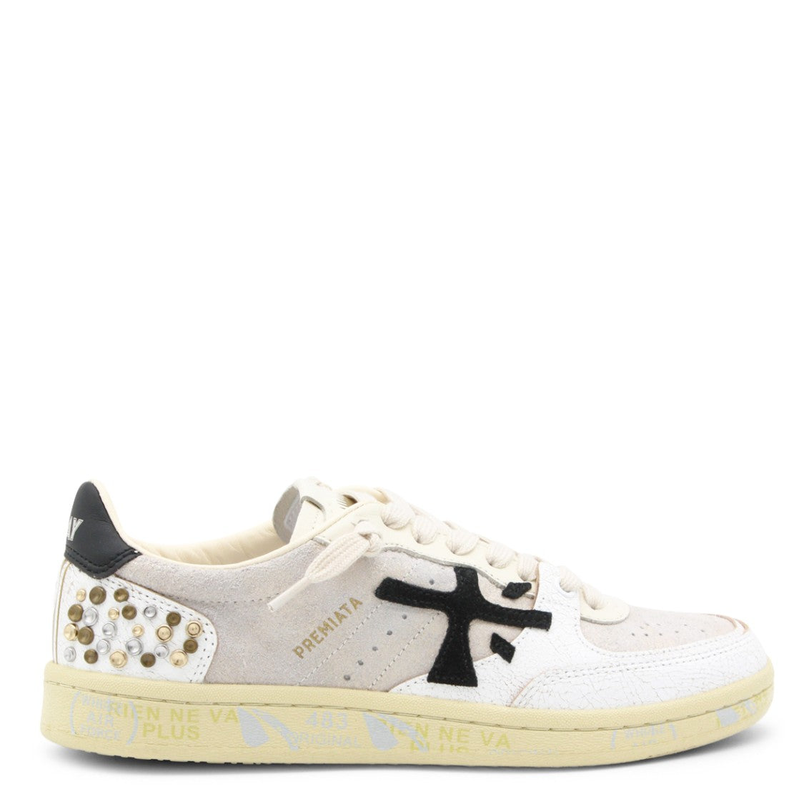 Premiata Textured Suede And Leather Sneakers
