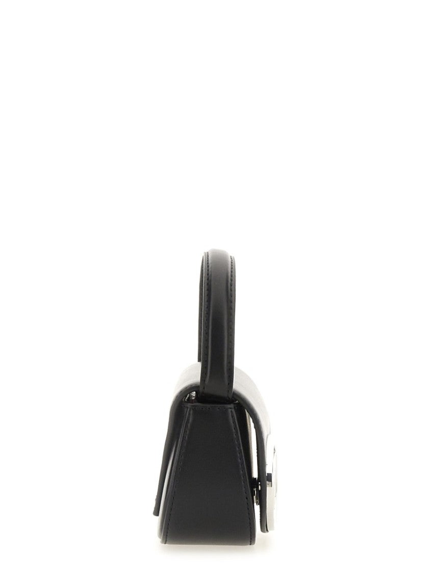 Diesel Compact Black Leather Shoulder Bag With Structured Silhouette