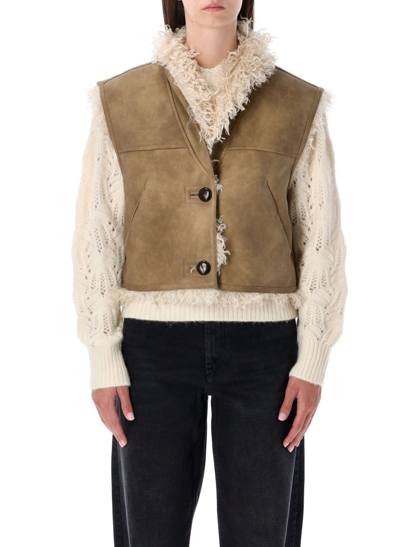 Isabel Marant Étoile Shearling Vest In Suede